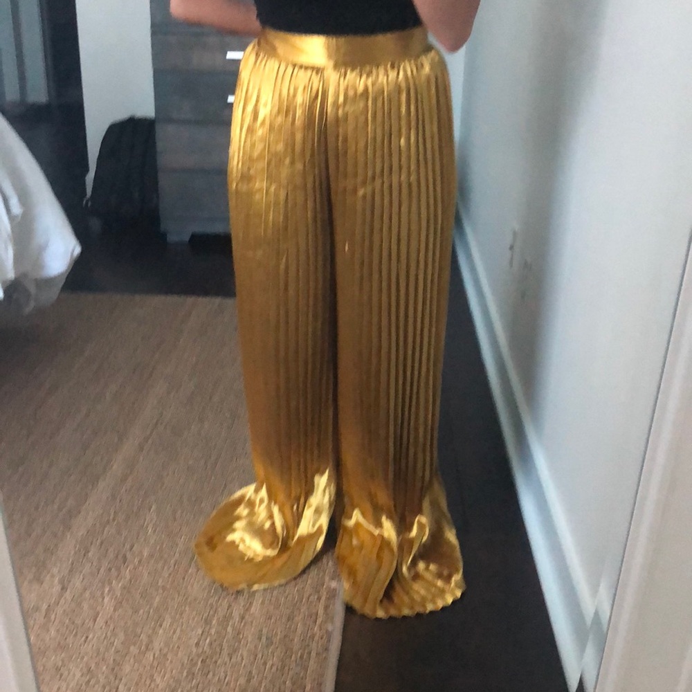 Nasty Gal Gold Satin Pants
